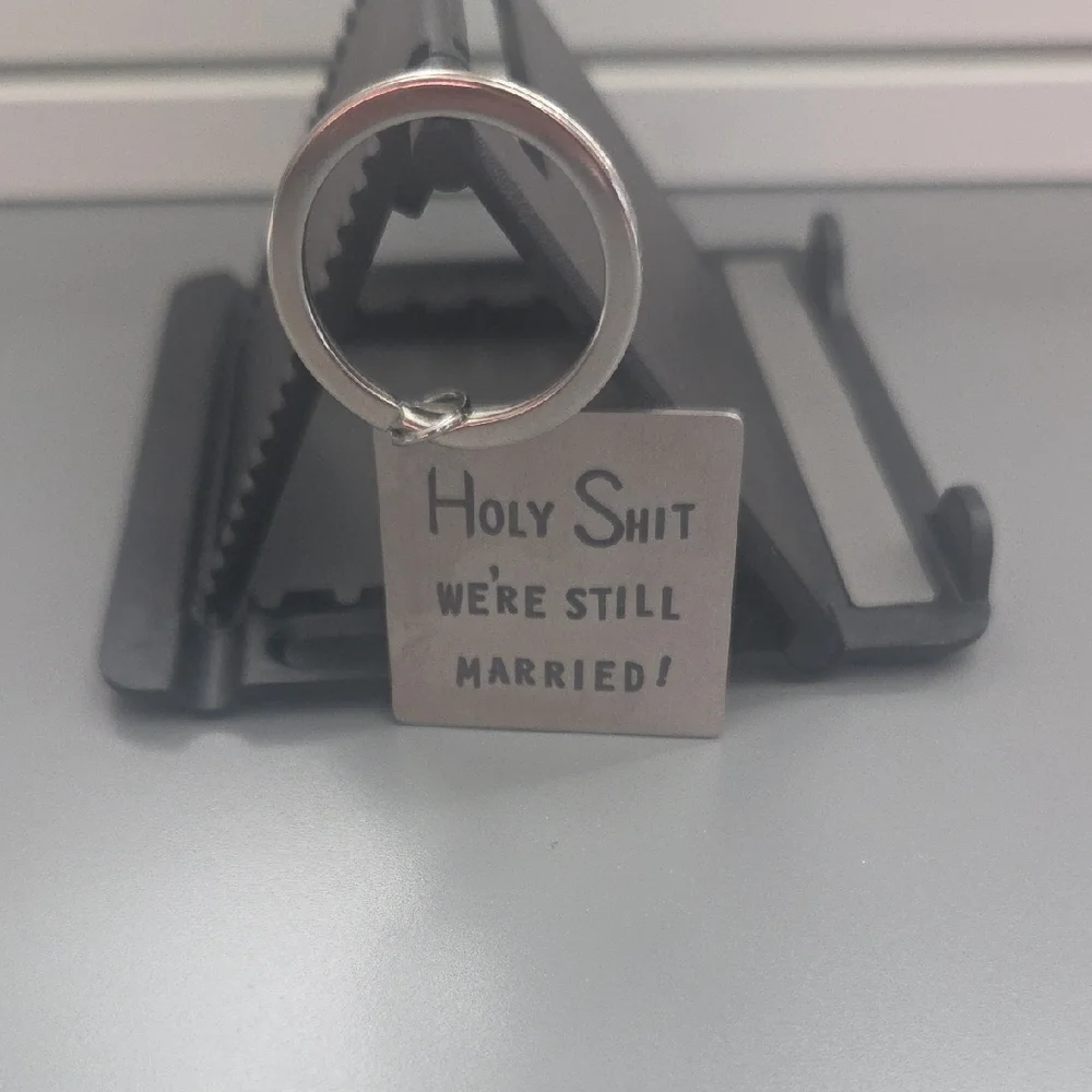 FRER Silver Keychain with Engraved Message NWT